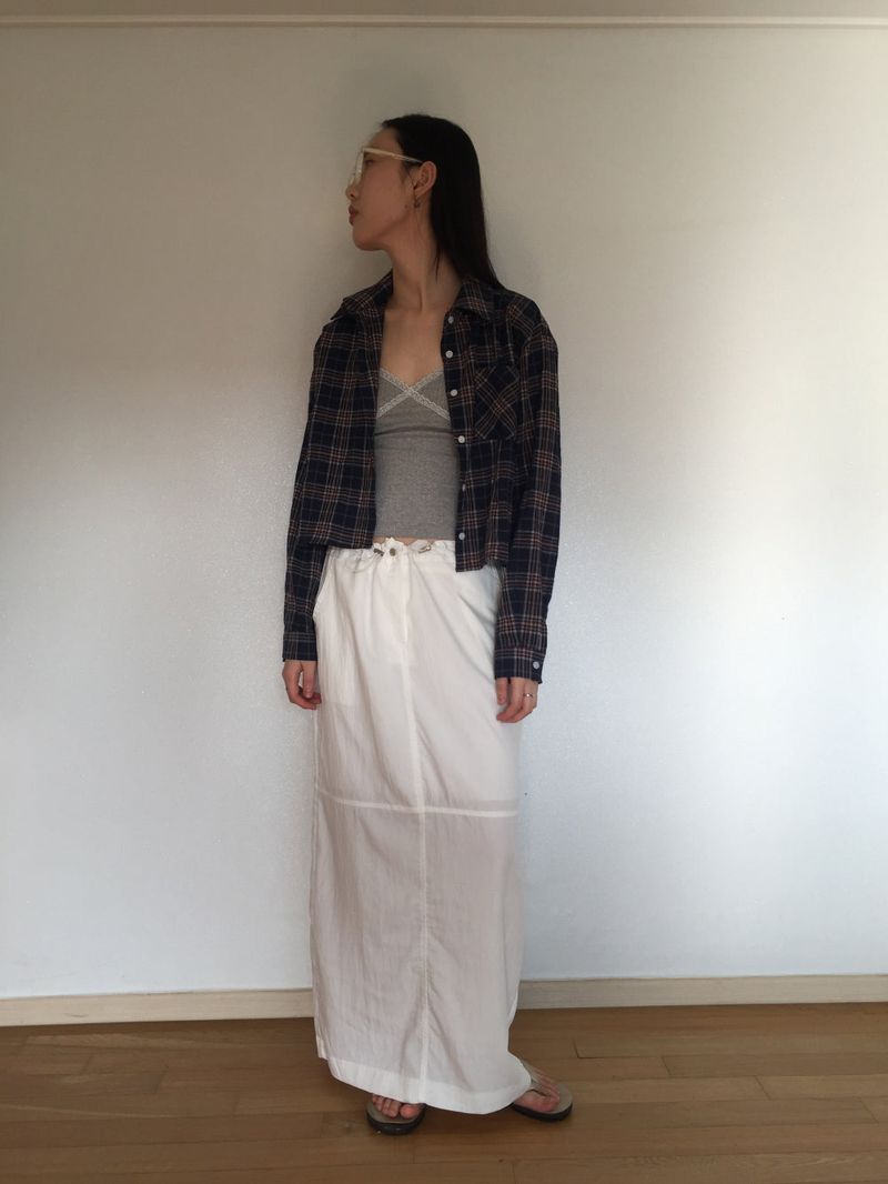 Check crop shirt (2 colors)