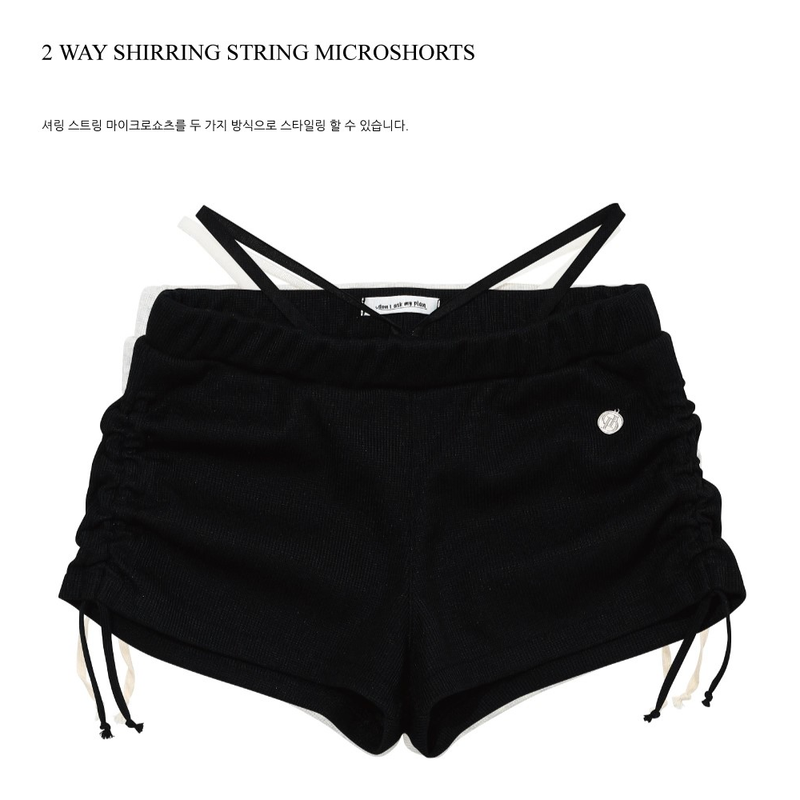 SHIRRING STRING MICROSHORTS_BLACK