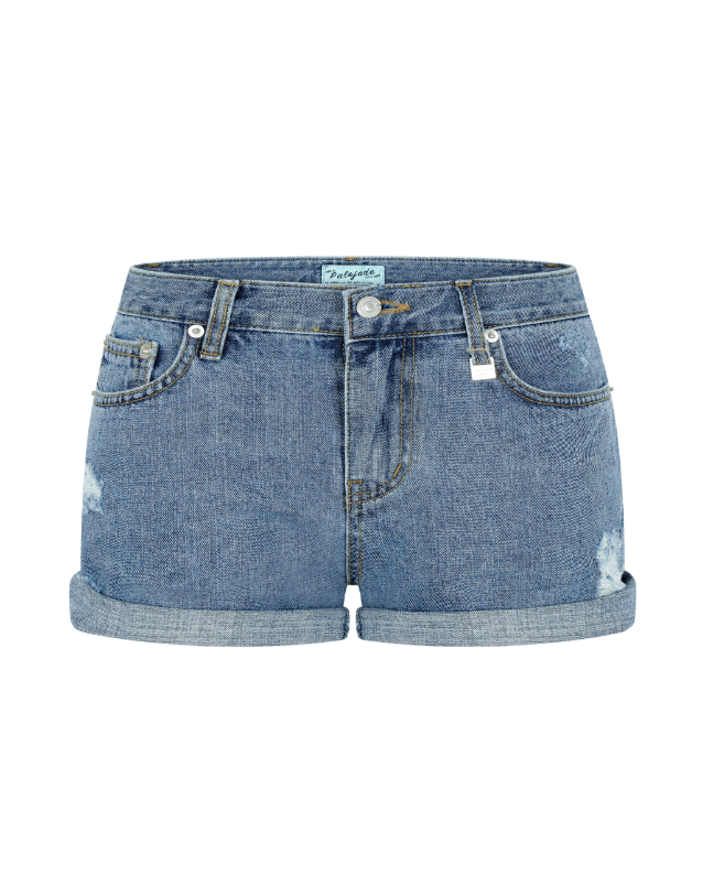 PALEJADE（ペールジェイド）の「Damage Roll-Up Micro Denim Shorts（Pants）」