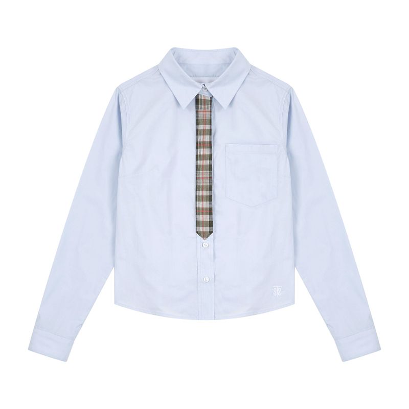 safarispot（サファリスポット）の「1/2  ROUX BASE SCHOOL TIE SHIRTS (SKY)（Tops）」