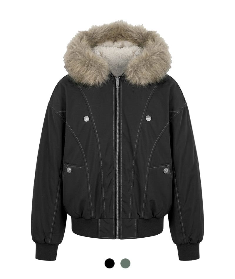 Cozy&Kitsch（コージーアンドキッチ）の「Berlin Fur Trimmed Padded Jumper（Jackets/Outerwear）」