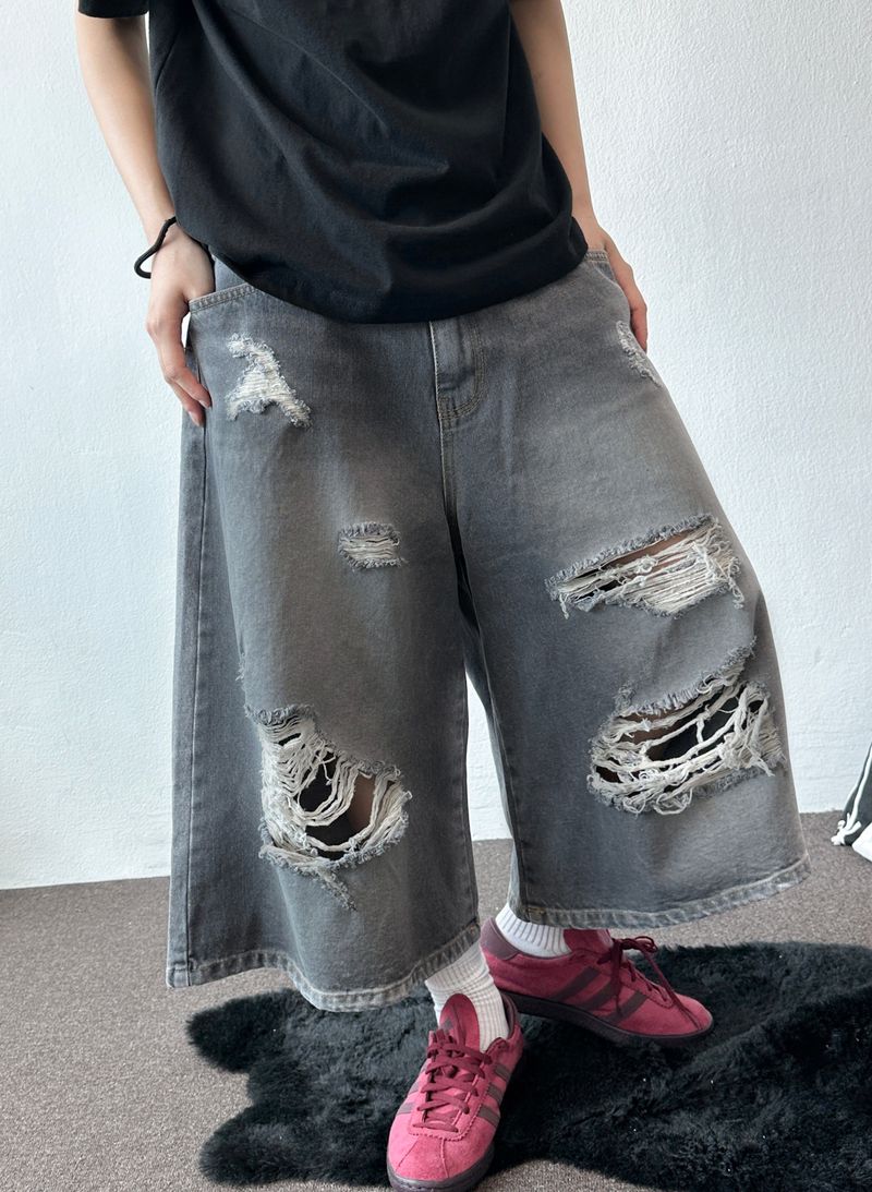 Britty Colored Washed Distressed Denim 3color