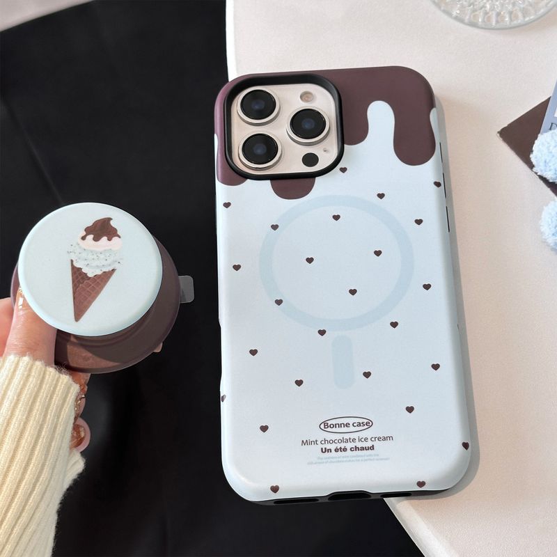 Summer Blue Mint Ice Cream Pop-up Stand Case