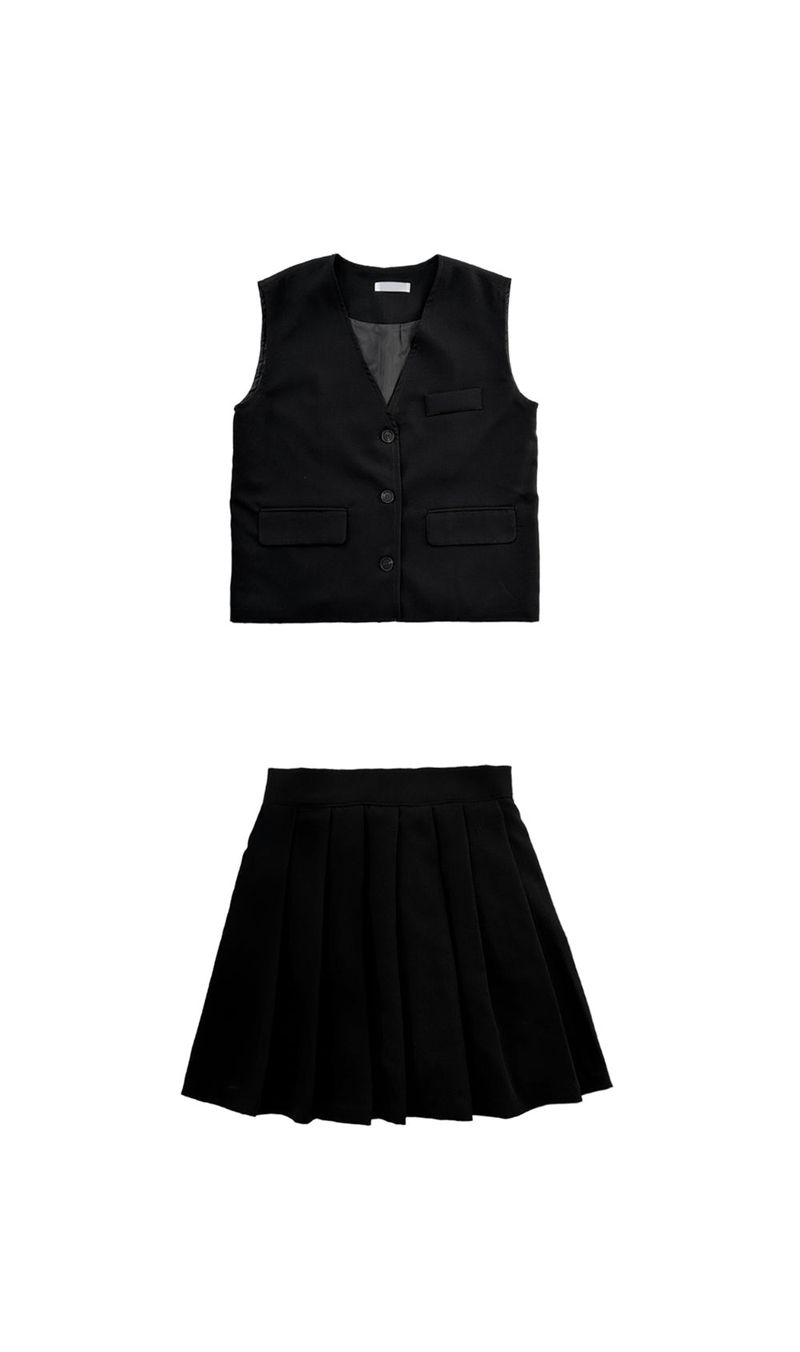 Saco Preppy Vest Two Piece (2Color)