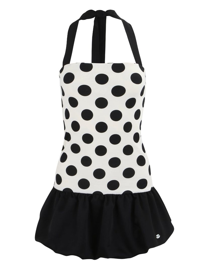Midnight Bloom Dress (Ivory Dot)