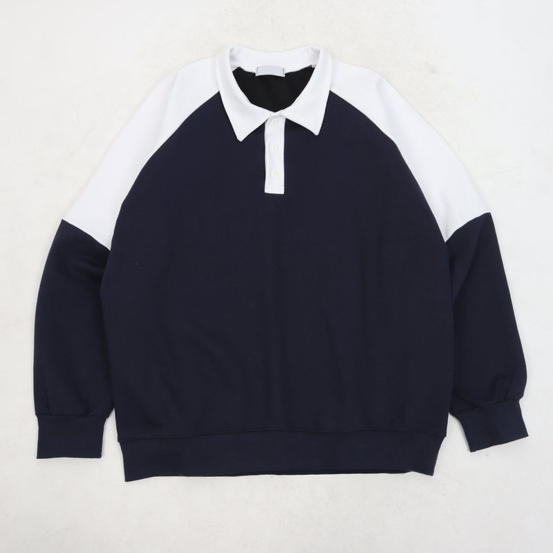 Color Block Button Sweatshirt_2color