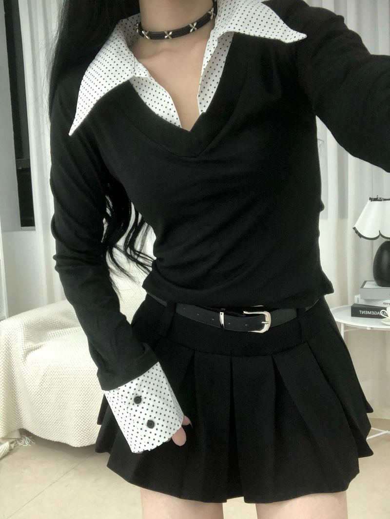 Belt Two-buckle Mini Skirt Pants