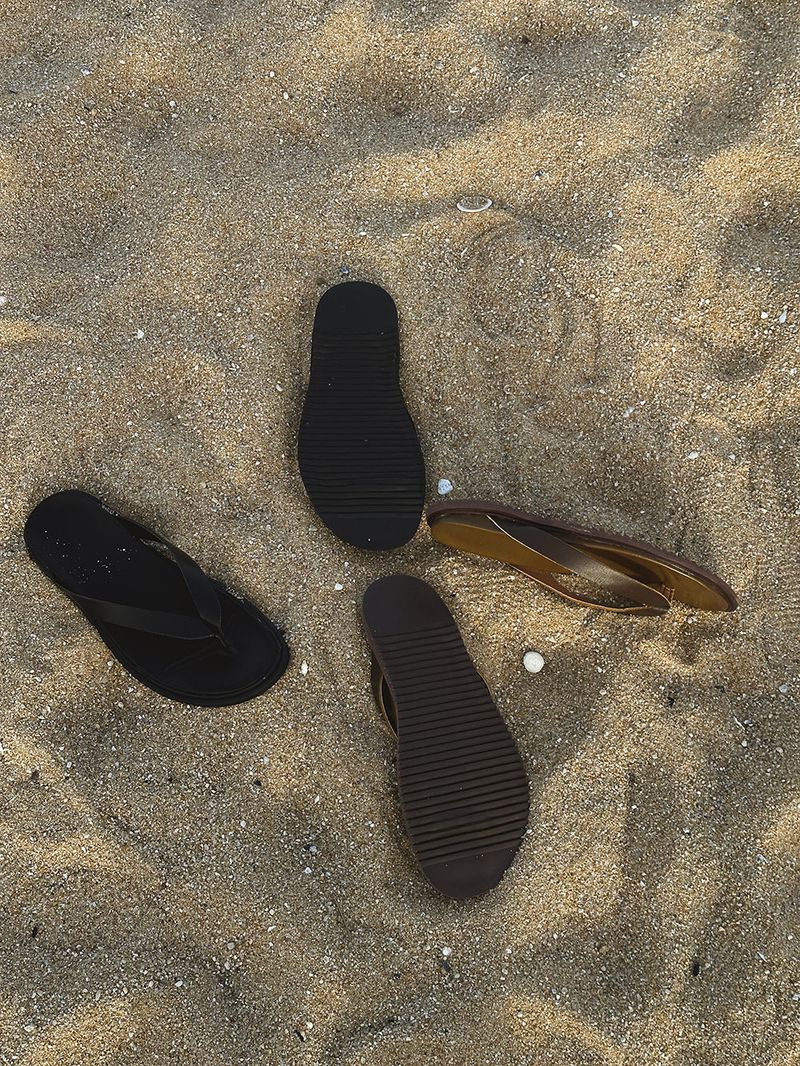 ASCLO Classic Leather Flip Flops (2color)