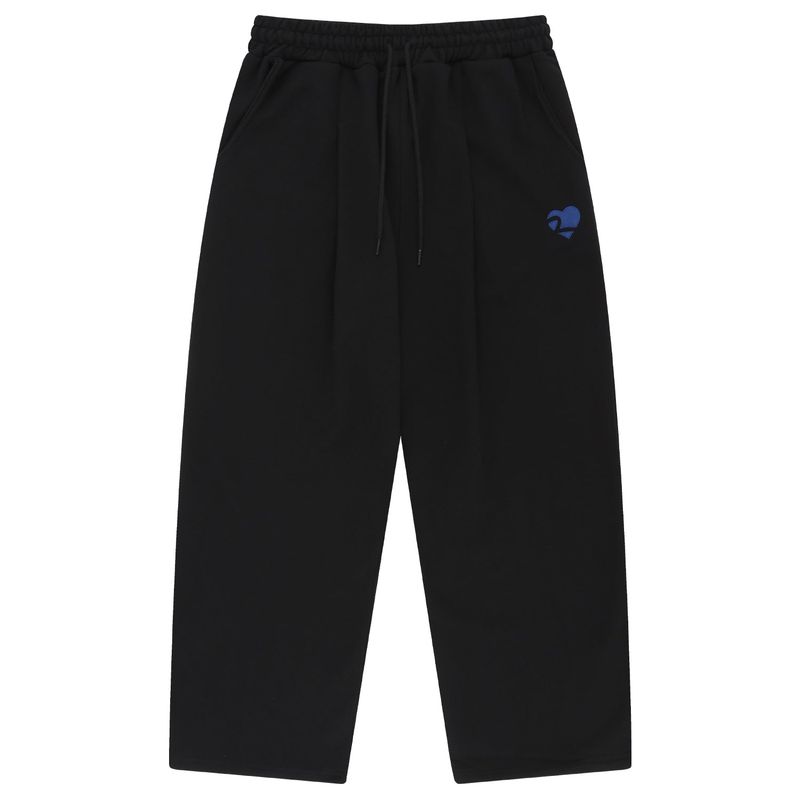 MVR HEART LOGO WIDE SWEAT PANTS BLACK