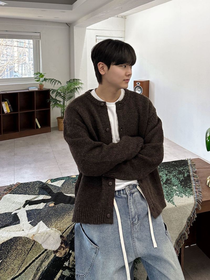  Benin Alpaca Round Knit Cardigan