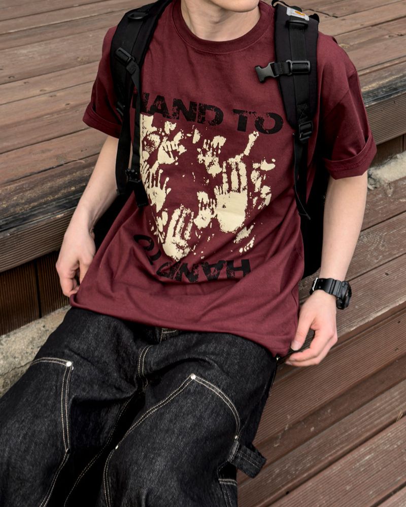 Touch Graphic Oversized Half T-Shirt