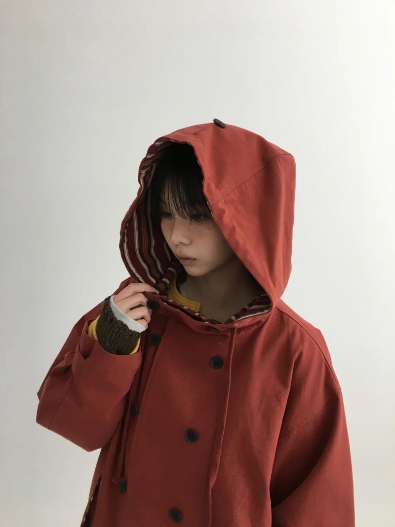Hapo Button Hooded Short Field Jacket (2color)