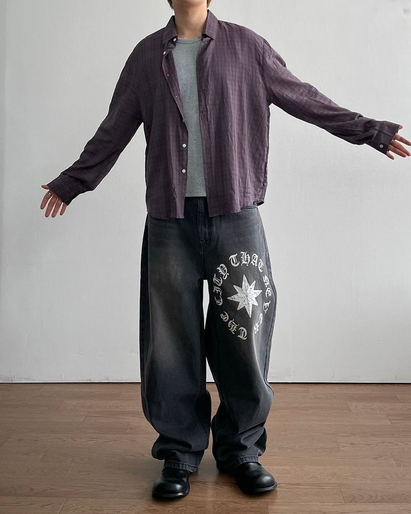 Kane Printing Denim Pants