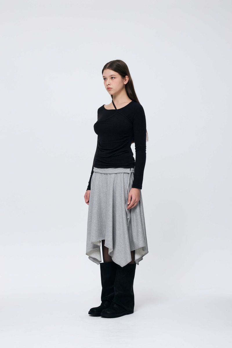 MUREN SHIRRING TOP / BLACK