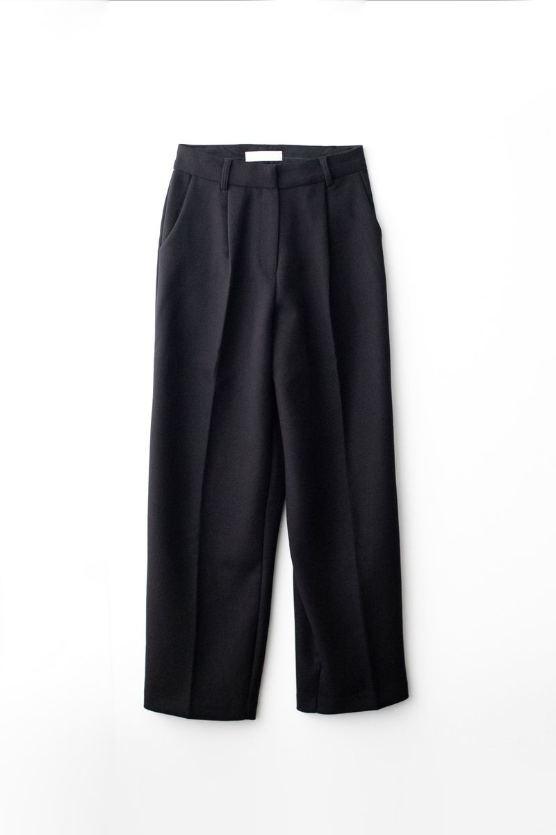 Semi wide pants (Black)