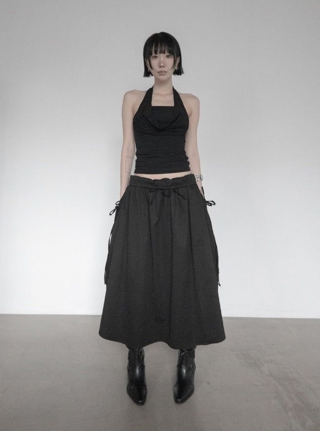 Ar Cowl Neck Halter Tube Top