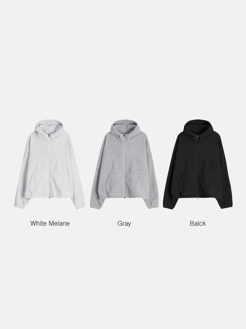 Soft hood zip-up