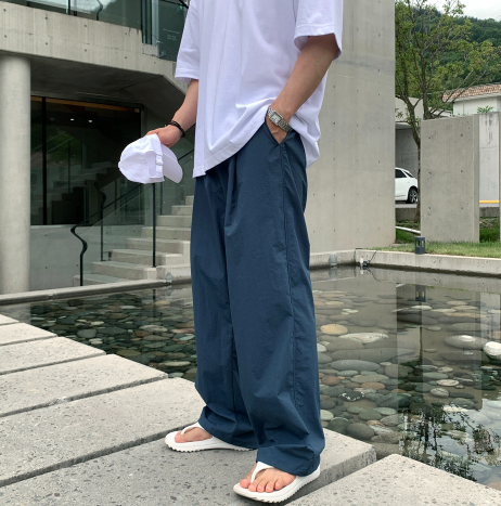 Wybird Cool Ice String Pin Tuck Wide Pants