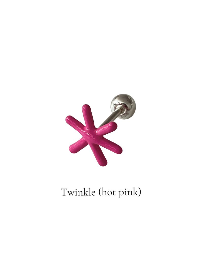 Rainbow doodle piercing (Hot pink)