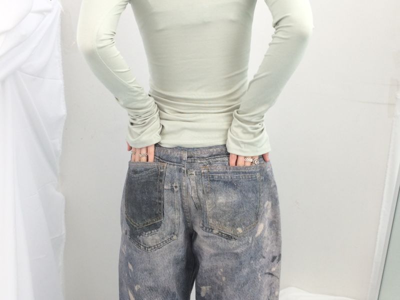 rough-washed vintage denim