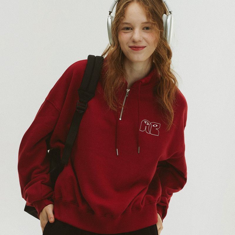 Between A and B(ビットウィーンエーアンドビー)の「HIGH NECK STRING SWEATSHIRT_DEEP RED(Tops)」