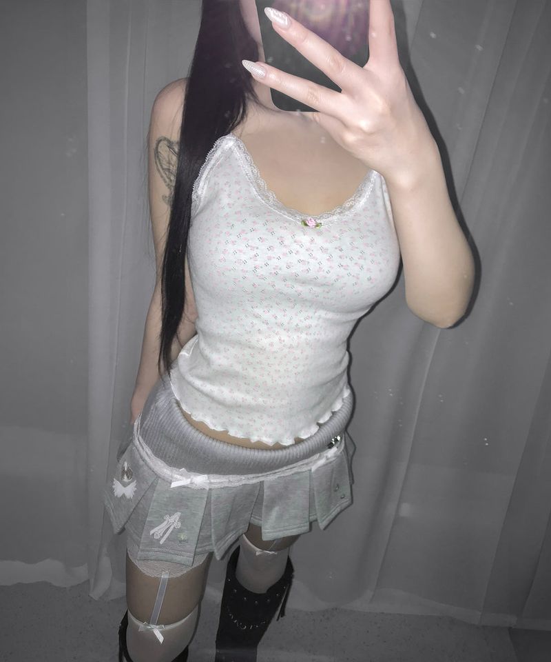 flower lace sleeveless (2colors)
