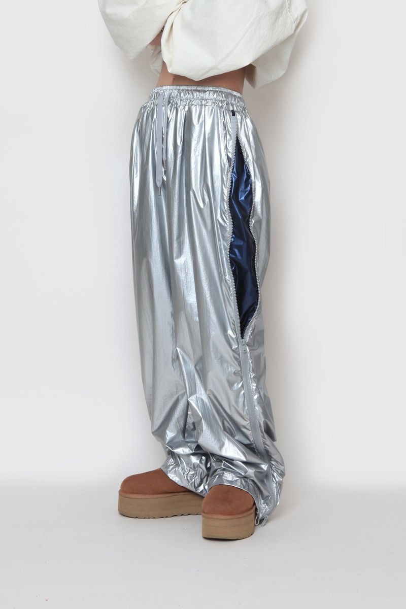 metal side zipper pants
