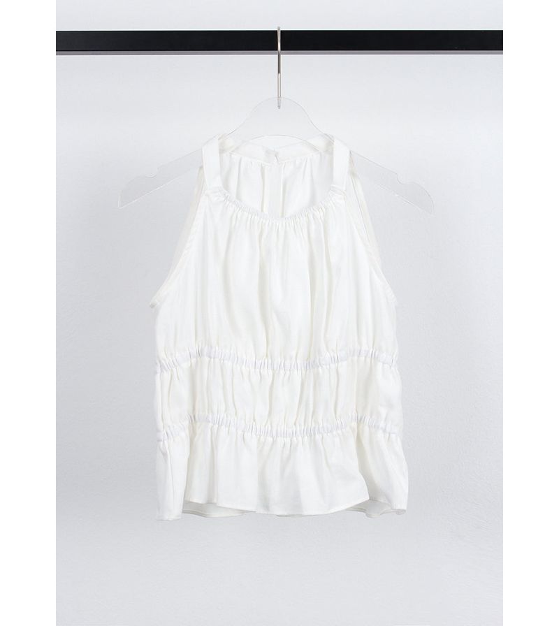 HALTER SHIRRING BLOUSE