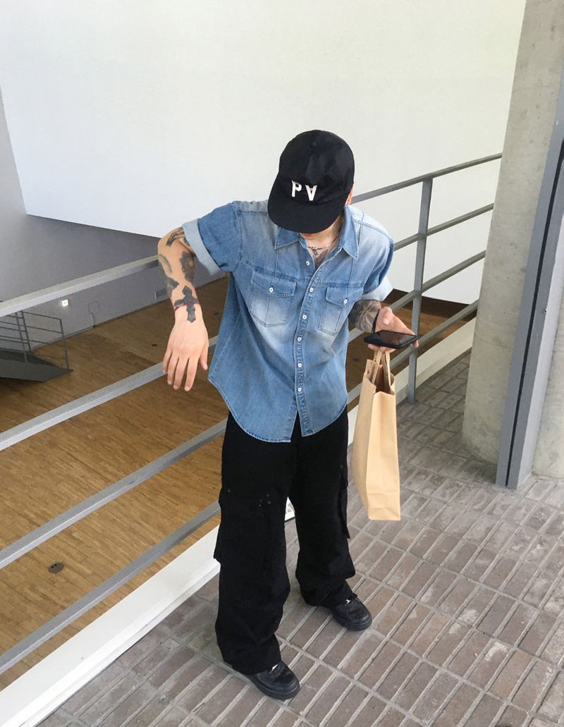 HOLY IN CODE（ホーリーインコード）の「No.1336 G denim half SHIRT (3color)（Tops）」