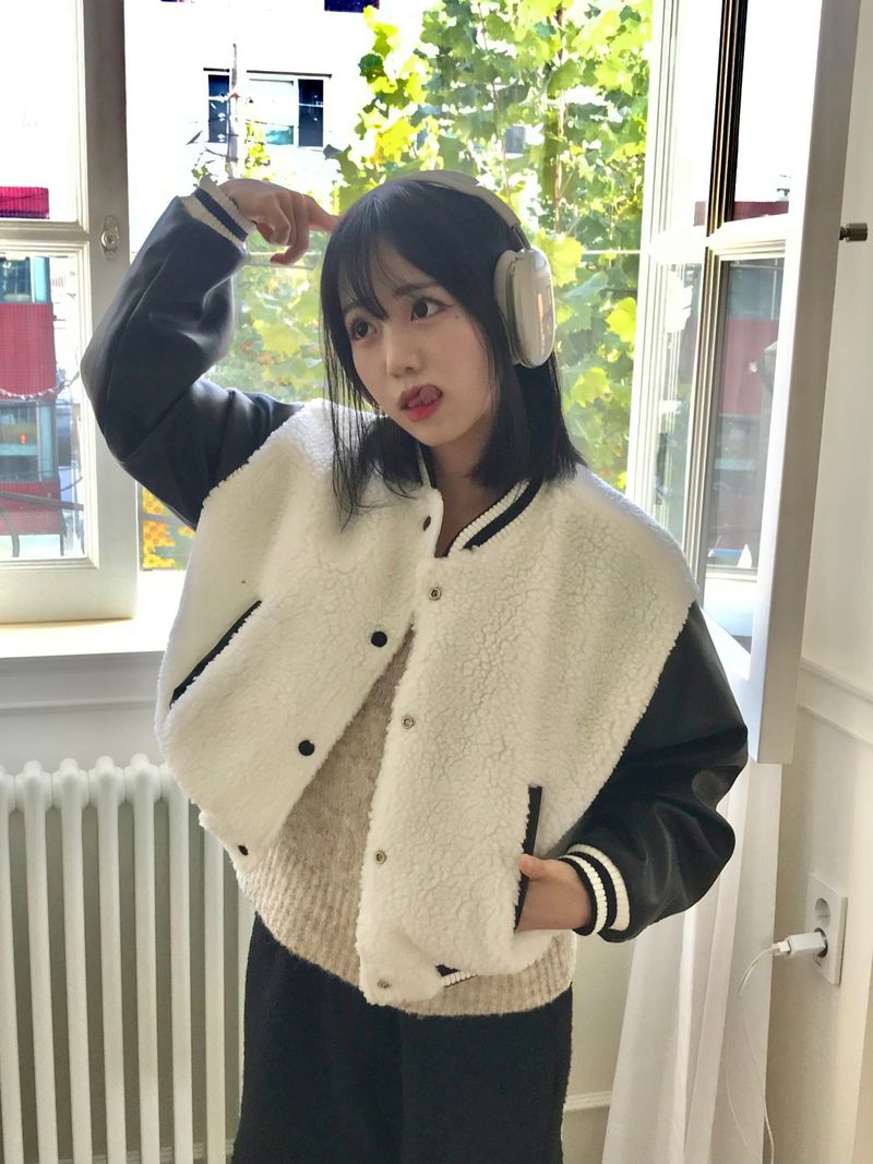 Blando fleece varsity jacket