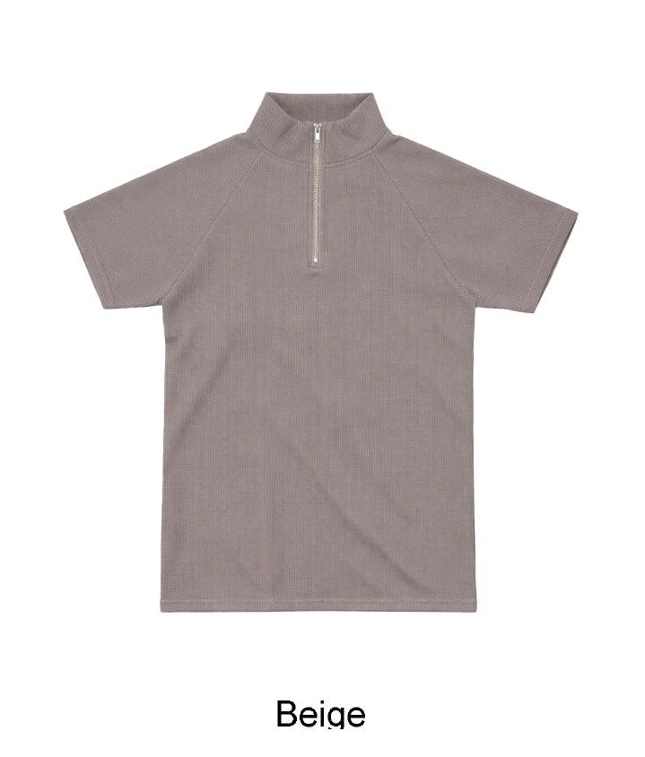 Carter Ribbed Half-Zip Short Sleeve Tee