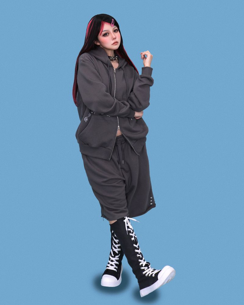 punch half sweat pants (2color)