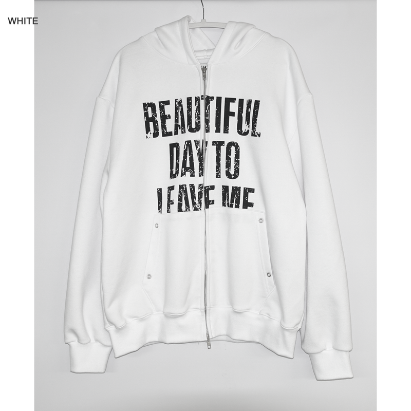 Street Lettering Two-Way Zip Hoodie