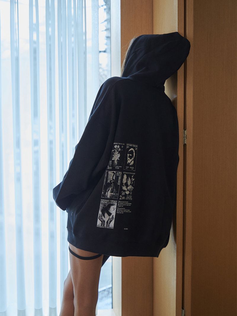 OVERFITTED POSTSTAMP HOOD ZIP UP