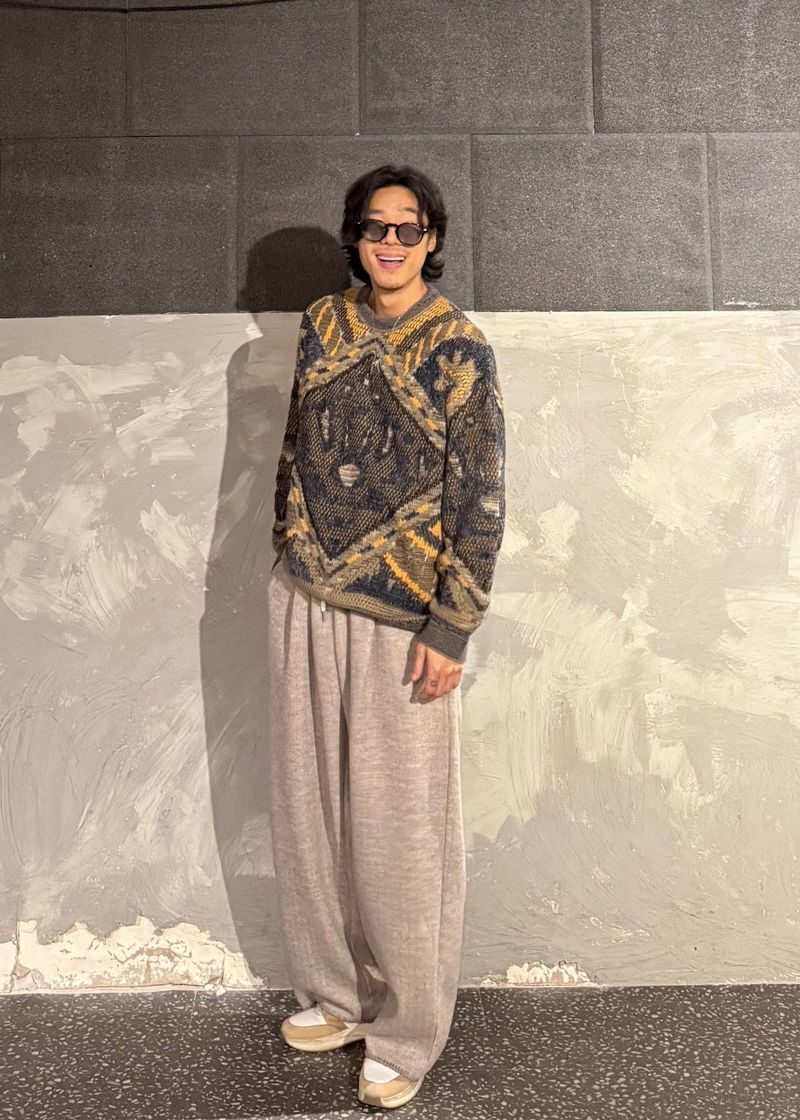 Mixed Knit Sweatshirt 2COLOR