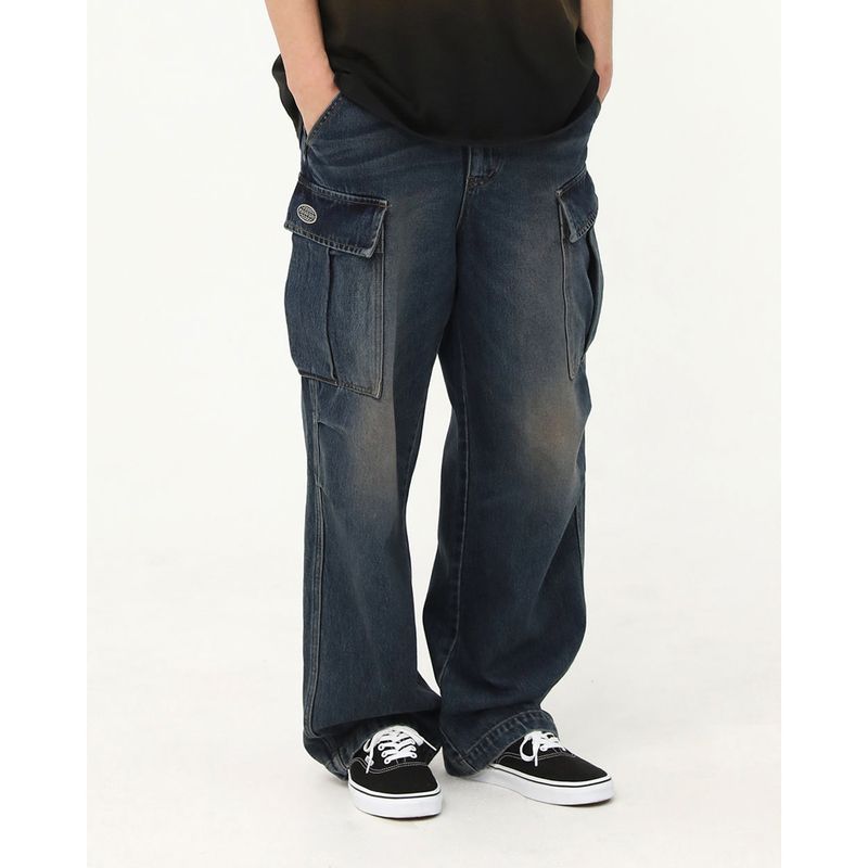 DEEP BLUE CARGO DEMIM PANTS