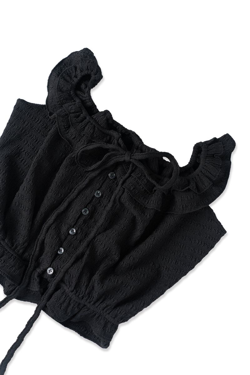 Pure frill blouse_black