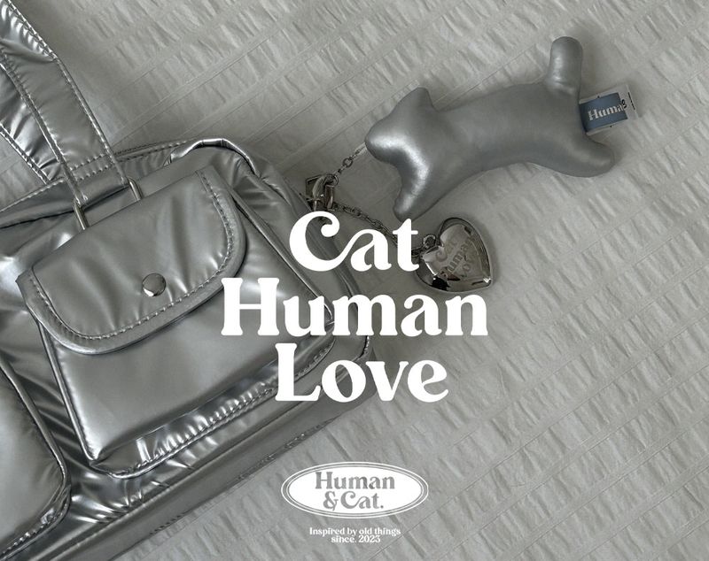 SILVER CAT HEART KEY-RING / SILVER