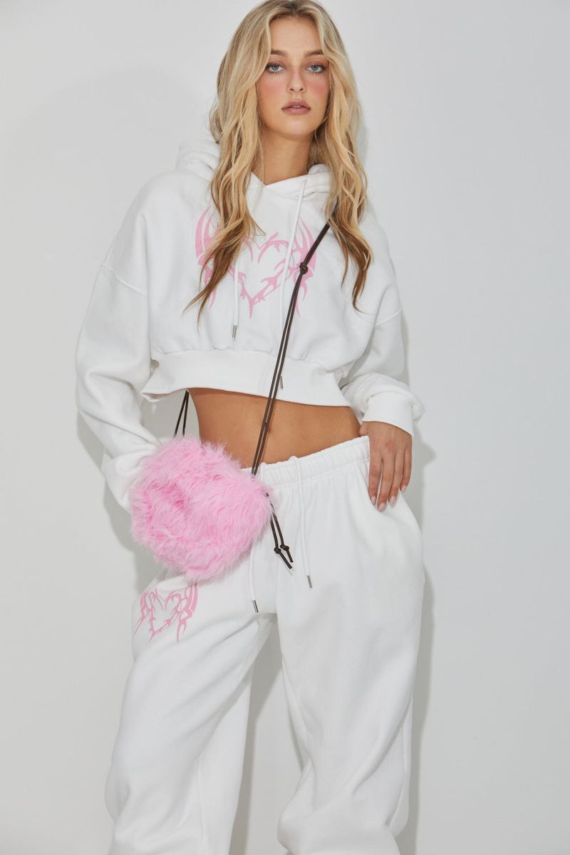FLEECE HEART HOOD