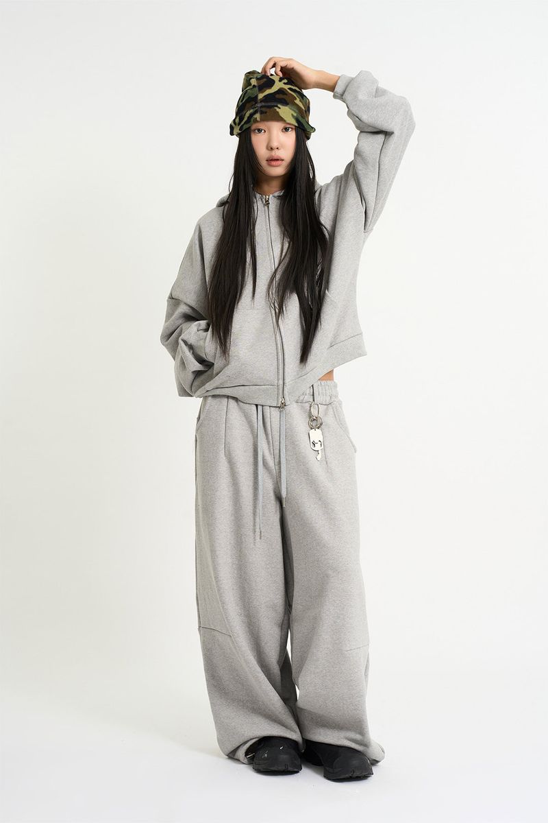 Terry wide belted sweatpants