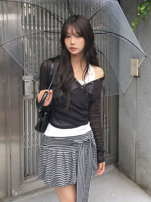 26SS★ [MADE] Pyoli Eyelet Halter Ribbed Sleeveless