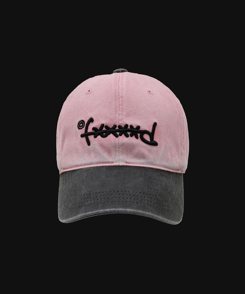 F****D SIGN STRAPBACK WASHED -CORAL/CHARCOAL-