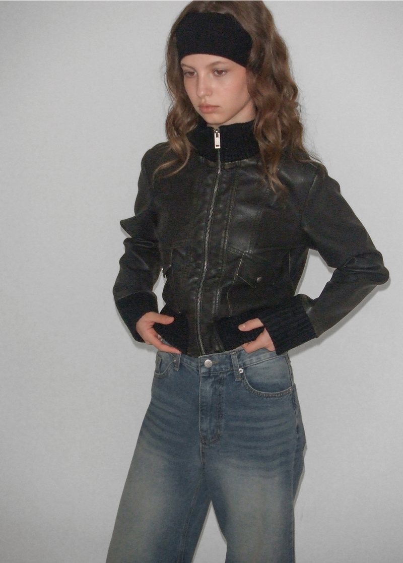 [MADE] Avon Shibori Leather Jumper
