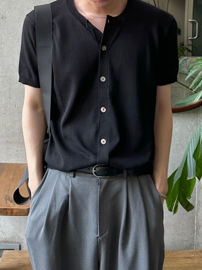 (Premium) Linen round half cardigan