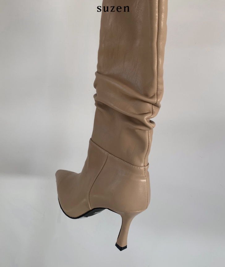 Ive Shirring Long Boots (2color)