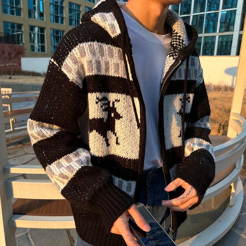 ASCLO Deer Hood Zip Up Knit (3color)