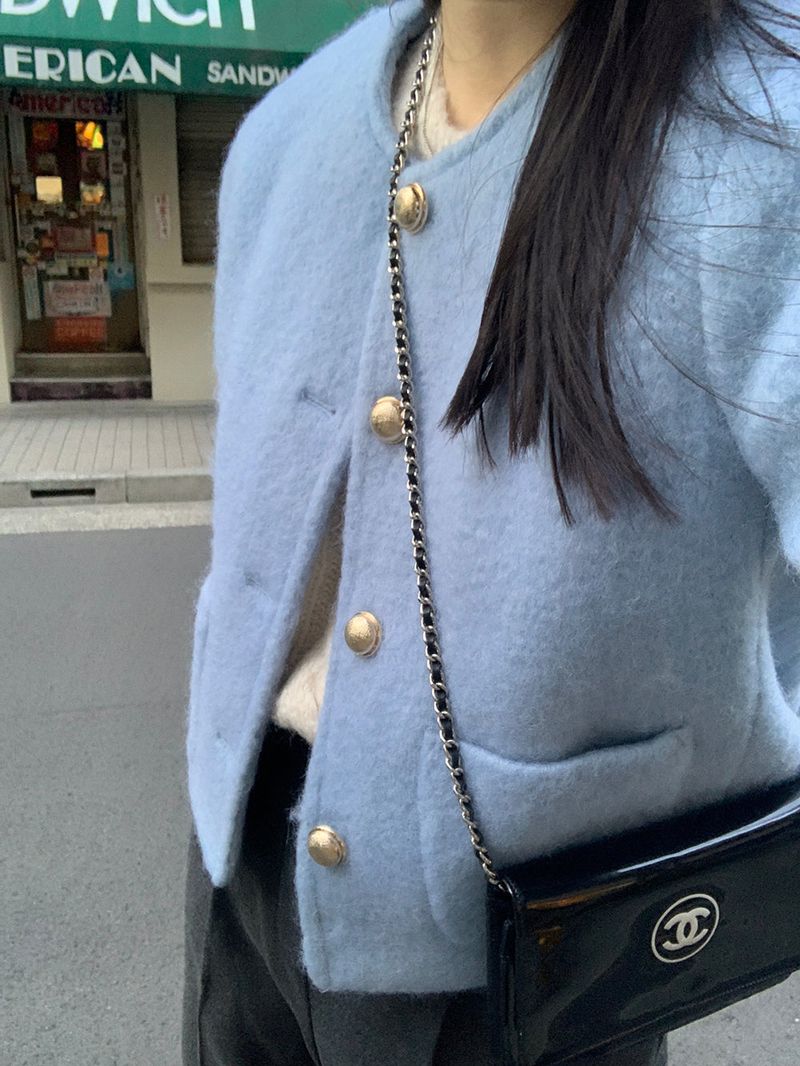 Normable wool winter tweed jacket