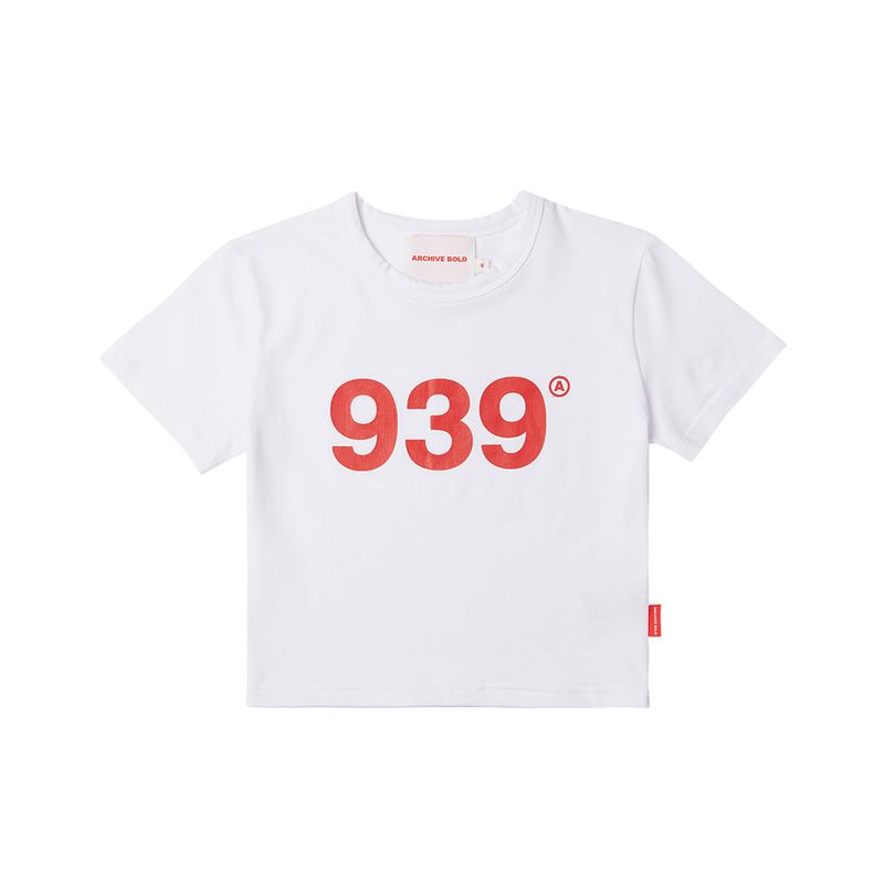 939 LOGO CROP TOP (WHITE)