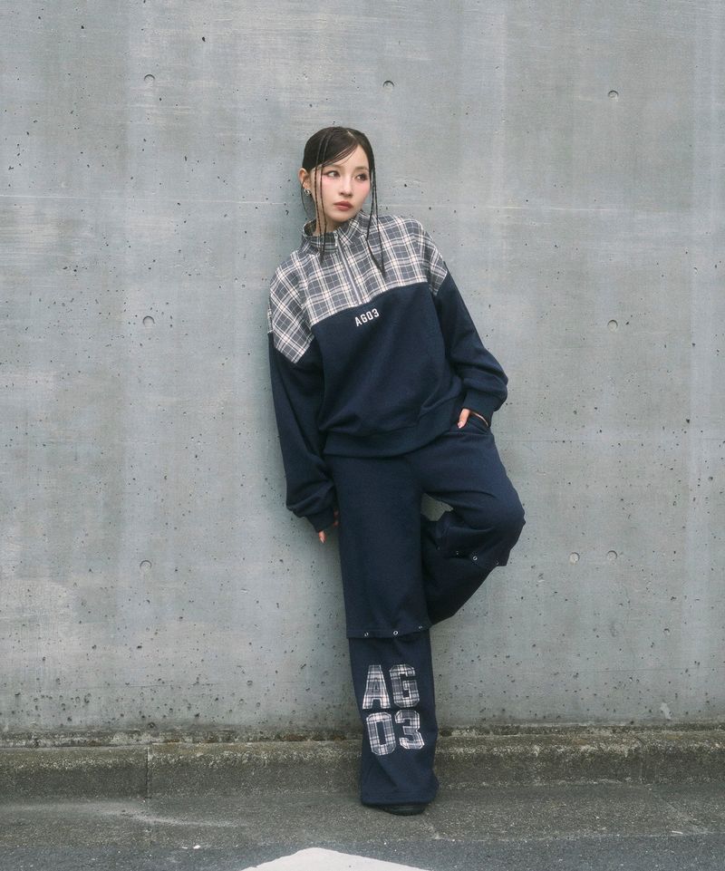 ANDGEEBEE(アンジービー)の「UNISEX 2WAYチェックロゴスウェットパンツ(Pants)」