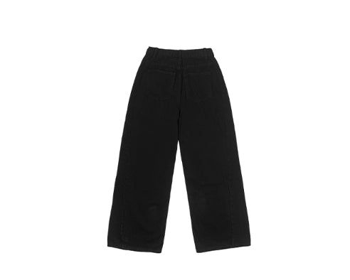 Ring-on Cut Washing Denim Wide Pants